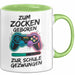 Gamer Gaming Liebhaber Tasse Geschenk Lustige Geschenkidee Spruch Zum Zocken Geboren Zur Schule Gezwungen Grün Trendation
