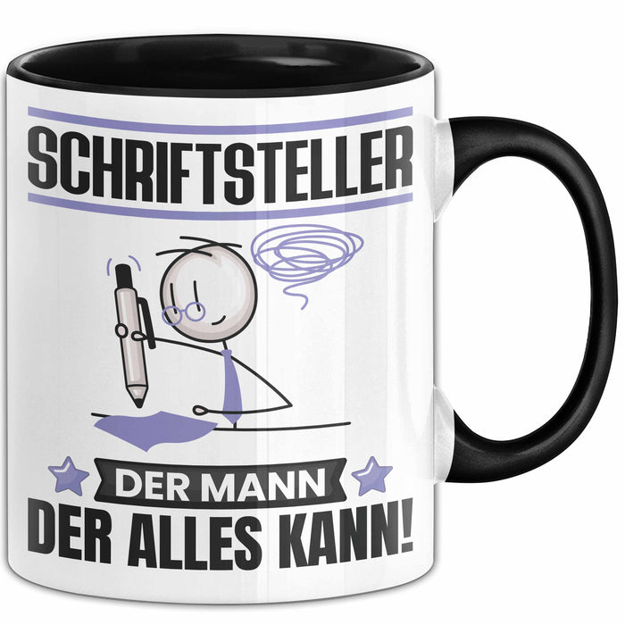 Schriftsteller Tasse Geschenk für Schriftsteller Der Mann Der Alles Kann Geschenkidee zum Geburtstag Schwarz Trendation
