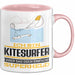 Kitesurfer Geschenk Tasse Ich Bin Kitesurfer Aber Sag Doch Einfach Superheld Lustige Geschenkdiee für Kitesurfer Kaffee-Becher Rosa Trendation