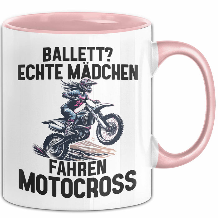 Motorcross Tasse Geschenk Ballett Echte Mädchen Fahren Motocross Rosa Trendation