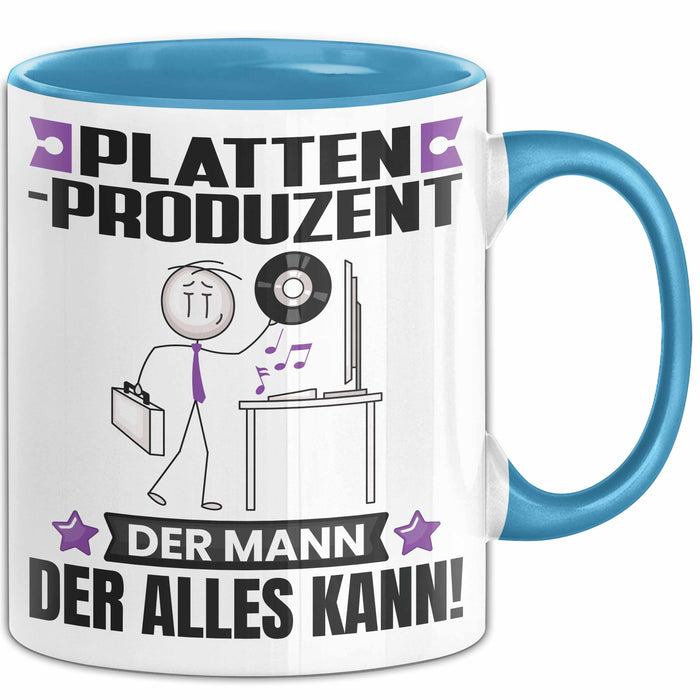 Plattenproduzent Tasse Geschenk für Plattenproduzent Der Mann Der Alles Kann Geschenkidee zum Geburtstag Blau Trendation