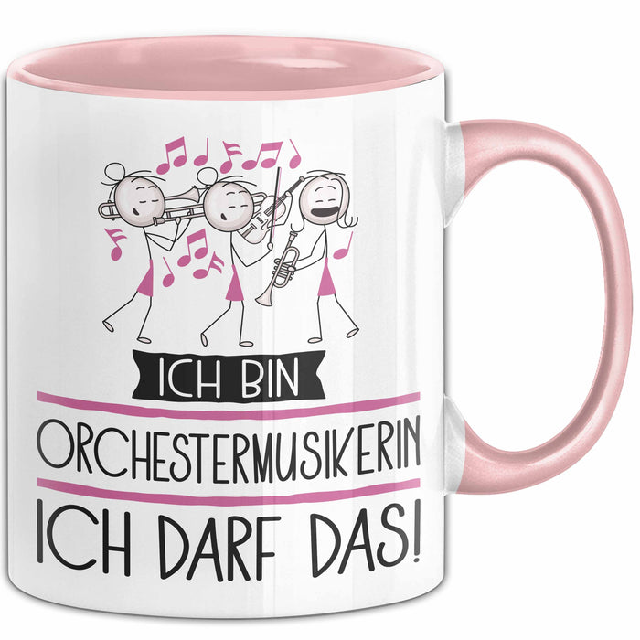 Geschenk für Orchestermusikerin Tasse Lustige Geschenkidee Geburtstag Ich Bin Orchestermusikerin Ich Darf Das Rosa Trendation