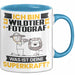 Wildtierfotograf Tasse Geschenk für Wildtierfotograf Geburtstag Lustiger Spruch Kaffee-Becher Was Ist Deine Superkraft Blau Trendation