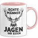 Hirschjäger Jagd Tasse Geschenk Echte Männer jagen ihr Essen Rosa Trendation
