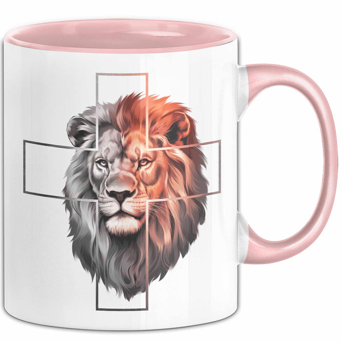 Jesus Löwe von Juda Tasse Geschenk Lustige Geschenkidee Spruch Rosa Trendation