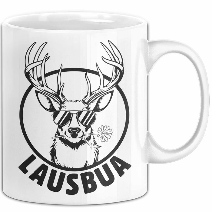 Lausbua Tasse Geschenk Oktober München Geschenkidee Hirsch Becher Weiß Trendation