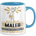 Maler Geschenk Tasse Ich Bin Maler Aber Sag Doch Einfach Superheld Lustige Geschenkdiee für Maler Kaffee-Becher Blau Trendation