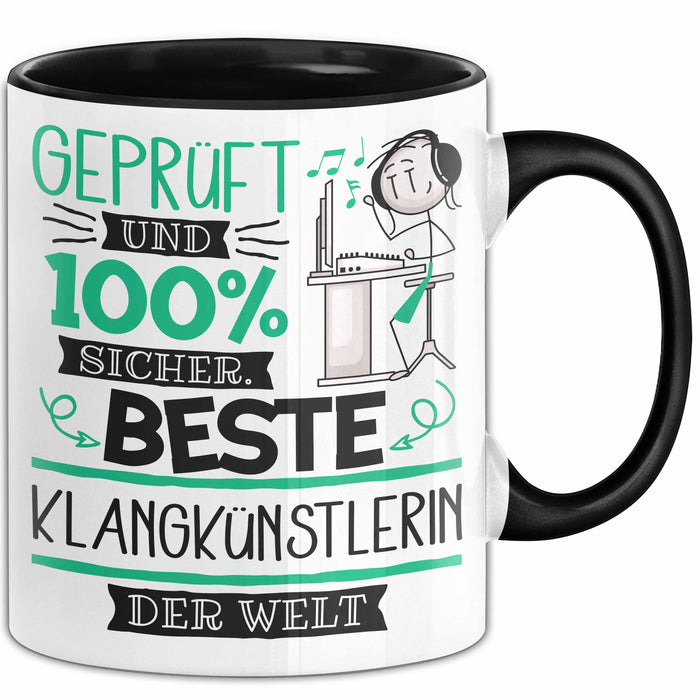 Beste Klangkünstlerin Der Welt Tasse Geschenk für Eine Klangkünstlerin Geprüft Und Sicher Geschenkidee Geburtstag Weihnachten Trendation