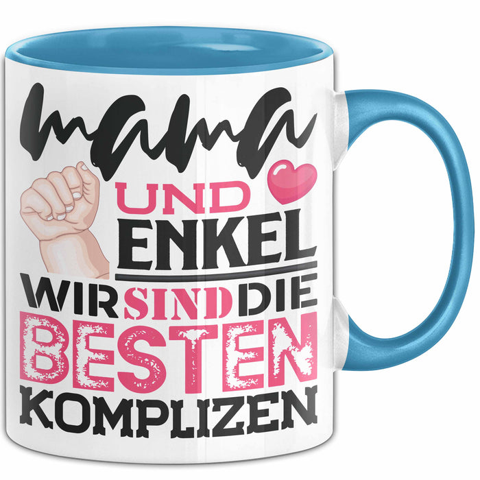Mama Und Enkel Tasse Geschenk Beste Komplizen Lustiger Spruch Blau Trendation