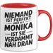 Monika Tasse Geschenk Niemand Ist Perfekt Monika Verdammt Nah Dran Geschenkidee Rot Trendation