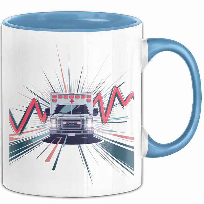 Notfallsanitäter Tasse Geschenk Lustige Geschenkidee Spruch Für Ersthelfer Blau Trendation