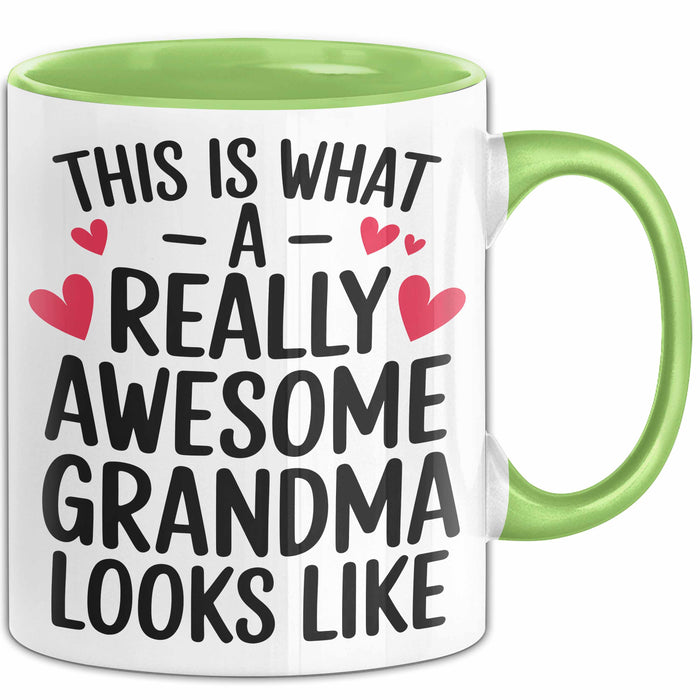 Oma Tasse Geschenk This Is What Awesome Grandma Looks Like Geschenkidee Grün Trendation