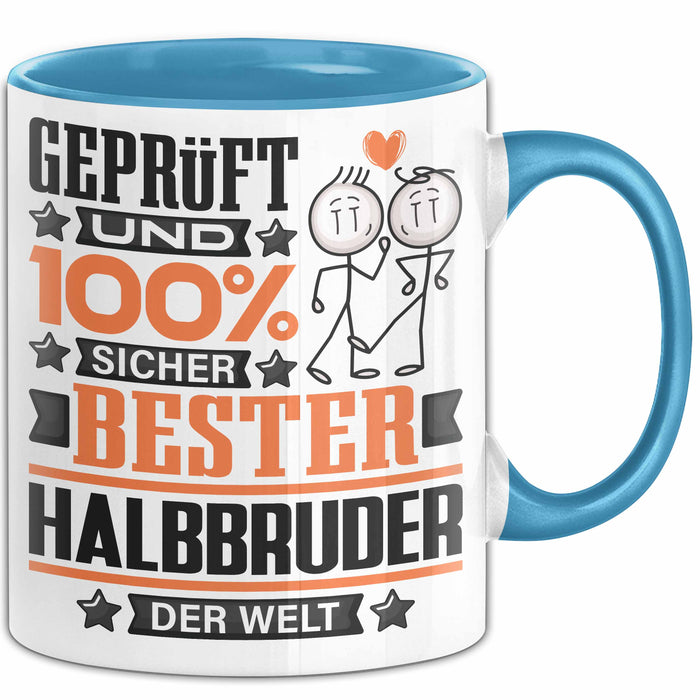Halbbruder Geschenk Lustiger Spruch für Halbbruder Geschenkidee Bester Halbbruder Der Welt Blau Trendation