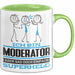 Moderator Geschenk Tasse Ich Bin Moderator Aber Sag Doch Einfach Superheld Lustige Geschenkdiee für Moderator Kaffee-Becher Grün Trendation
