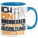 Dachdecker Ausbildung Tasse Geschenk Ich Bin Dachdecker In Der Ausbildung Ich Darf Das Geschenkidee Spruch Blau Trendation