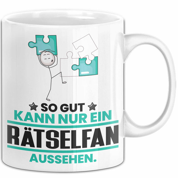 Rätselfan Geschenk Tasse So Gut Kann Nur Ein Rätselfan Aussehen Geschenkidee Kaffee-Becher Weiß Trendation