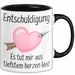 Entschuldigung Tasse Es Tut Mir Aus Tiefstem Herzen Leid Geschenkidee Sorry Becher Schwarz Trendation