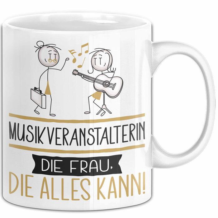 Musikveranstalterin Geschenk Tasse Becher Die Frau Die Allen Kann Geschenkidee für eine Musikveranstalterin Lustig Weiß Trendation