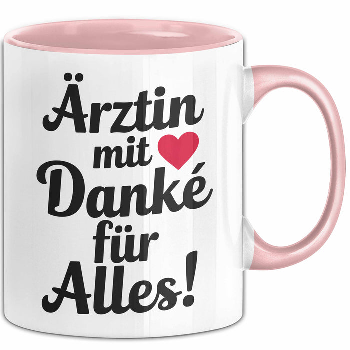 Arzt Tasse Geschenk Lustige Geschenkidee Spruch Ärztin Mit Danke Für Alles Rosa Trendation