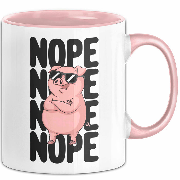 Schweinezüchter Schweine Tier Tasse Becher Geschenk Lustige Geschenkidee Spruch Nö Rosa Trendation