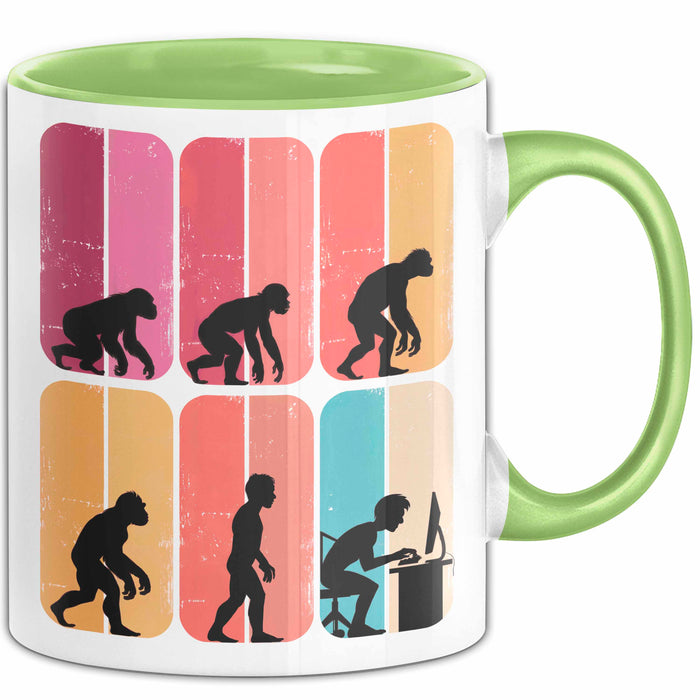 Gamer PC Gaming Liebhaber Tasse Geschenk Lustige Geschenkidee Spruch Gamer Evolution Grün Trendation