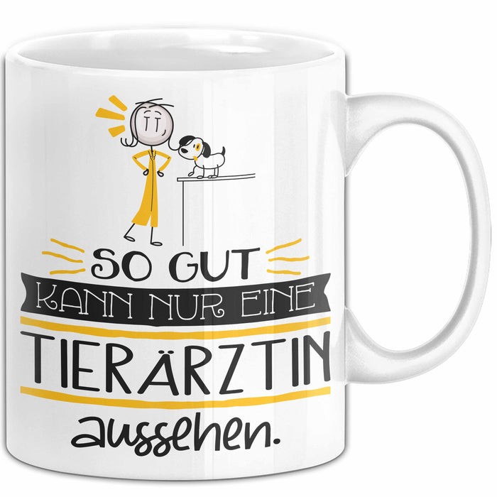 Tierärztin Geschenk Tasse So Gut Kann Nur Eine Tierärztin Aussehen Geschenkidee Geburtstag Weihnachten Lustig Weiß Trendation