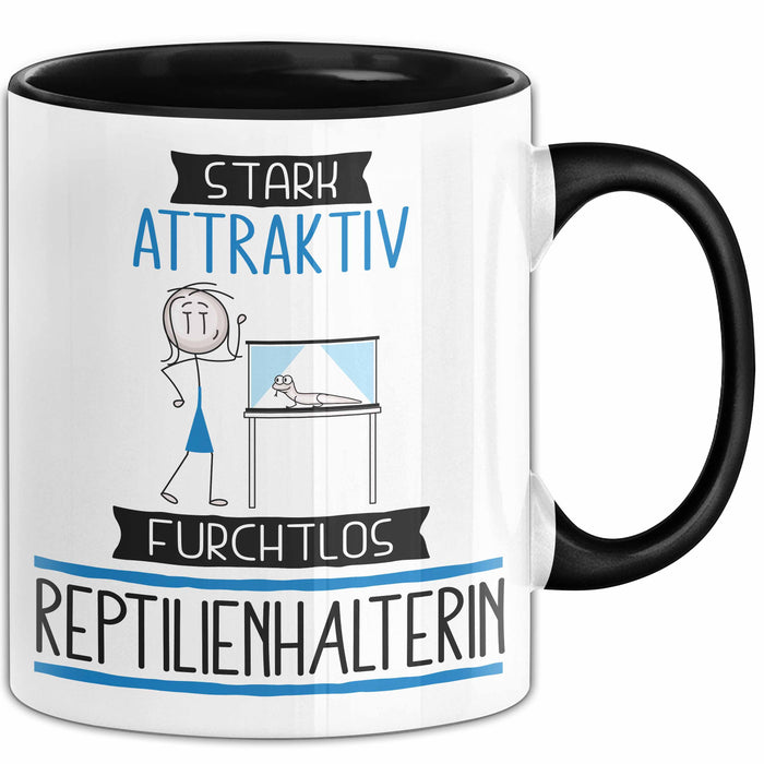 Reptilienhalterin Tasse Geschenk Becher Stark Attraktiv Furchtlos Reptilienhalterin Lustige Geschenkidee Trendation