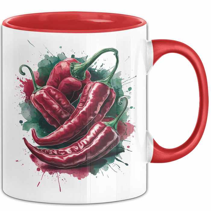 Chili Tasse Geschenk für Scharfesser Lustiger Spruch Rot Trendation