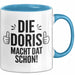 Doris Tasse Geschenk Die Doris Macht Dat Schon Geschenkidee Becher mit Name Blau Trendation