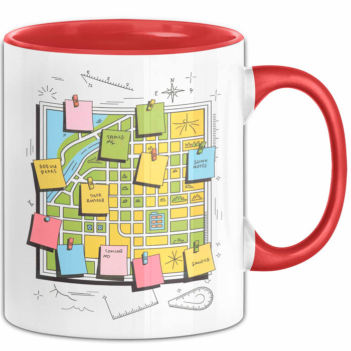 Stadtplaner Tasse Geschenk Lustige Geschenkidee Spruch Für Stadt Denker Rot Trendation