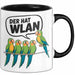 Papageien Garten Vögel Tasse Geschenk Lustige Geschenkidee Spruch Der Hat WLAN Schwarz Trendation