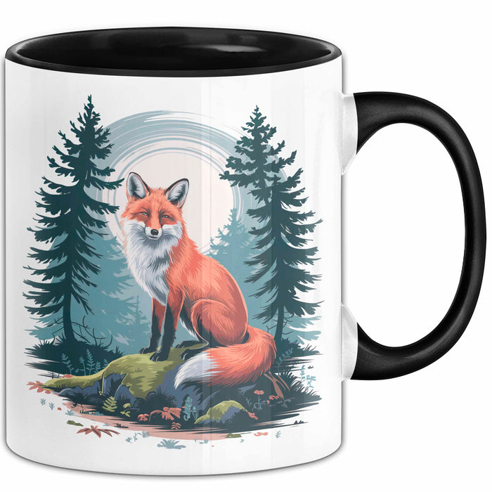 Fuchs Tierliebhaber Tasse Geschenk Lustige Geschenkidee Spruch Schwarz Trendation