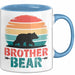 Retro Bruder Bär Tasse Geschenk Lustige Geschenkidee Spruch Blau Trendation