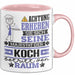 Koch Geschenk Tasse Lustiger Spruch Erheben Sie Sich Der Koch Betritt den Raum Rosa Trendation