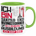Sanitär- und Heizungstechniker Ausbildung Tasse Geschenk Ich Bin Sanitär- und Heizungstechniker In Der Ausbildung Ich Darf Das Geschenkidee Spruch Grün Trendation