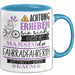 Fahrradfahrerin Tasse Geschenk Lustiger Spruch Bitte Erheben Sie Sich Seine Majestät Die Fahrradfahrerin Betritt Den Raum Blau Trendation