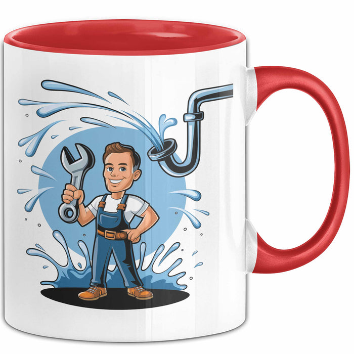 Klempner Tasse Geschenk Lustige Geschenkidee Spruch Für Rohr Reparierer Rot Trendation