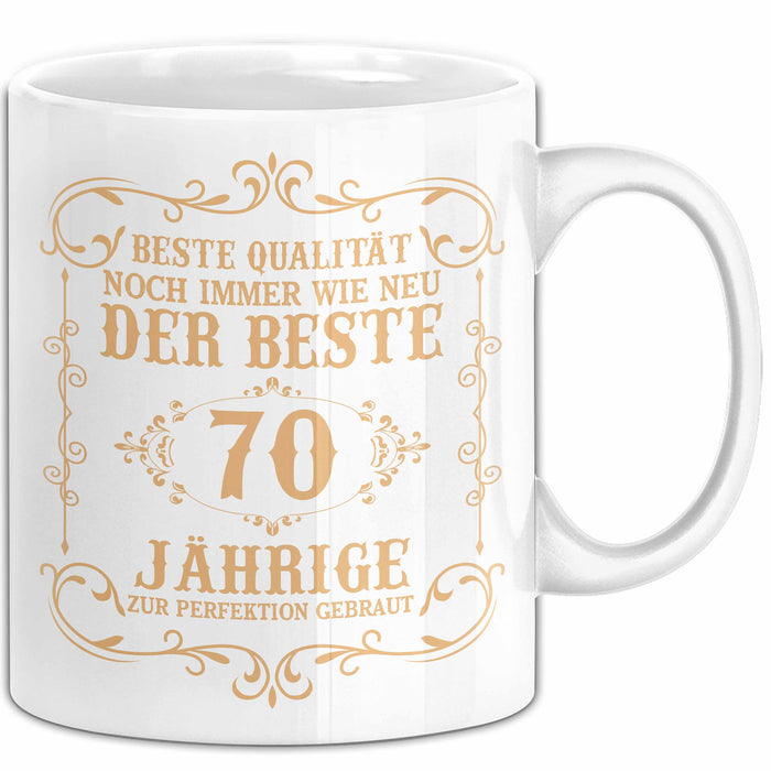 70er Geburtstag Geschenk Männer Vater Mann Noch Immer Der Beste 70-Jährige Zur Perfektion Gebraut Opa Weiß Trendation