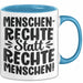 Menschenrechte Statt Rechte Menschen Tasse Geschenk Frieden Becher Blau Trendation