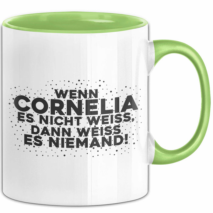 Cornelia Tasse Wenn Cornelia Es Nicht Weiss, Dann Weiss Es Niemand!