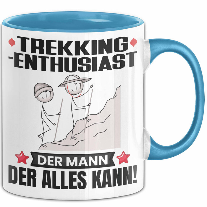 Trekking-Enthusiast Tasse Geschenk für Trekking-Enthusiast Der Mann Der Alles Kann Geschenkidee zum Geburtstag Blau Trendation