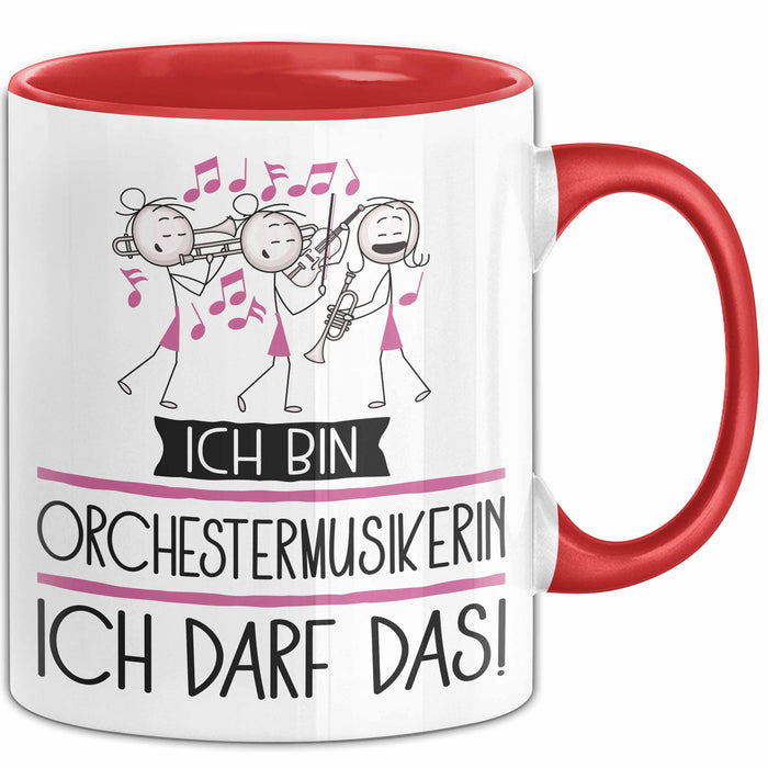 Geschenk für Orchestermusikerin Tasse Lustige Geschenkidee Geburtstag Ich Bin Orchestermusikerin Ich Darf Das Rot Trendation