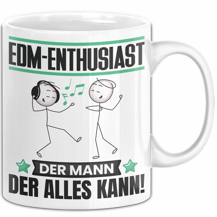 EDM-Enthusiast Tasse Geschenk für EDM-Enthusiast Der Mann Der Alles Kann Geschenkidee zum Geburtstag Weiß Trendation