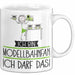 Geschenk für Modellbahnfan Tasse Lustige Geschenkidee Geburtstag Ich Bin Modellbahnfan Ich Darf Das Weiß Trendation