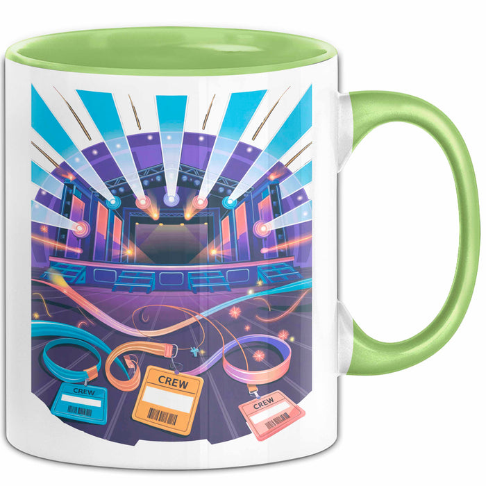 Festival Crew Tasse Geschenk Lustige Geschenkidee Spruch Für Live Event Teams Grün Trendation