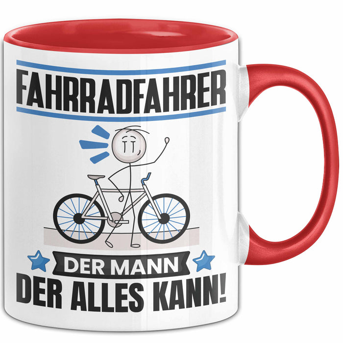 Fahrradfahrer Tasse Geschenk für Fahrradfahrer Der Mann Der Alles Kann Geschenkidee zum Geburtstag Rot Trendation