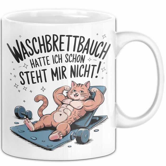 Fitnessstudio Training Tasse Geschenk Lustige Geschenkidee Waschbrettbauch Hatte Ich Schon Weiß Trendation