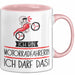 Geschenk für Motorradfahrerin Tasse Lustige Geschenkidee Geburtstag Ich Bin Motorradfahrerin Ich Darf Das Rosa Trendation