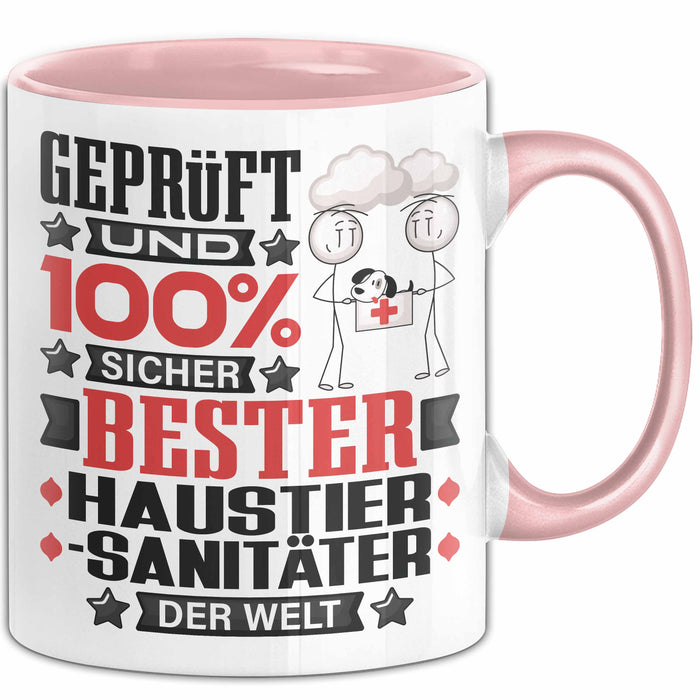 Haustiersanitäter Geschenk Lustiger Spruch für Haustiersanitäter Geschenkidee Bester Haustiersanitäter Der Welt Rosa Trendation