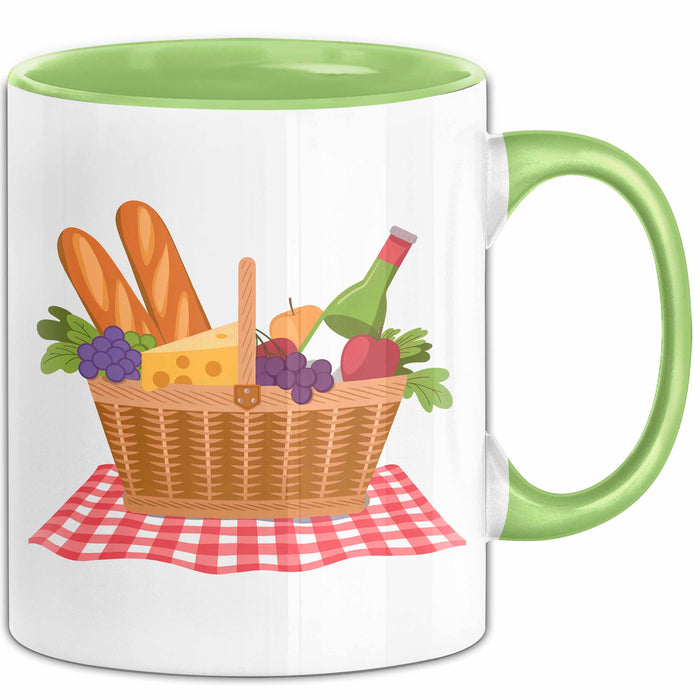 Picknick Fan Tasse Geschenkidee für Draußen Essen Liebhaber Grün Trendation